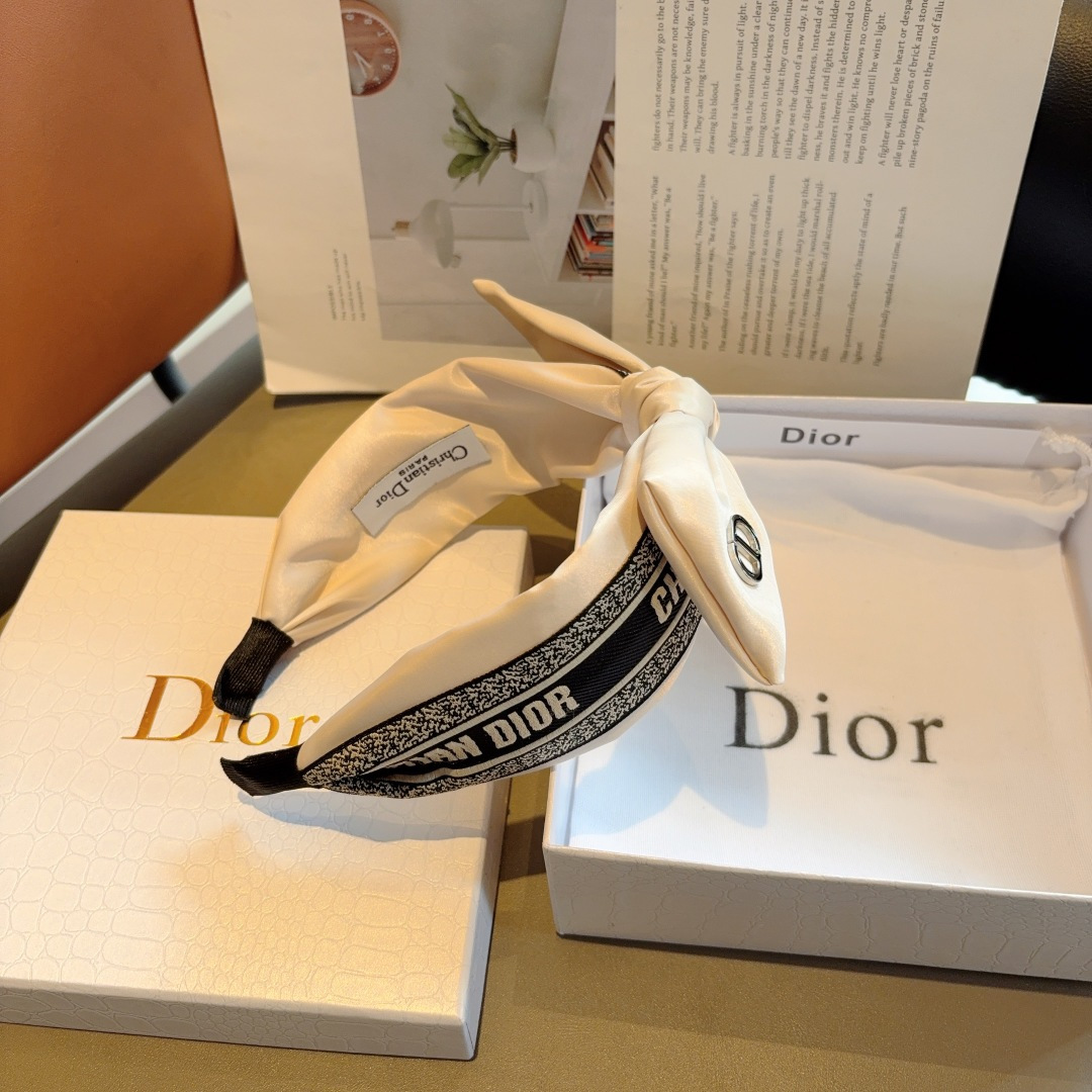 DIOR ディオール ヘアバンド ファッション バンド ブラック ホワイト 全2色 - 画像 7