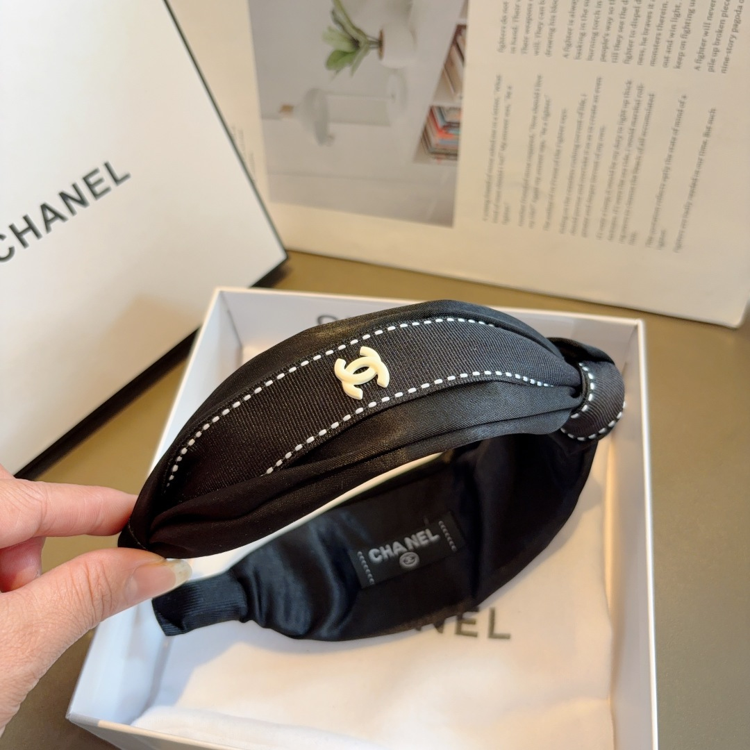 CHANEL シャネル ヘアバンド 本革 ブランド コンチョ ブラック - 画像 7