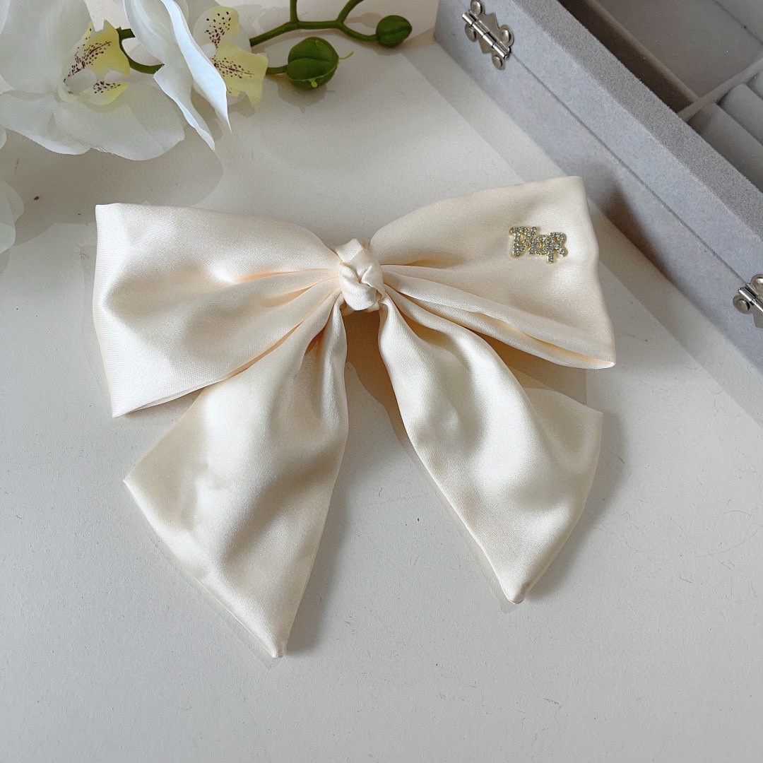 Dior ディオール ヘアクリップ 本革 シルク プチサイズ 3色展開 - 画像 6