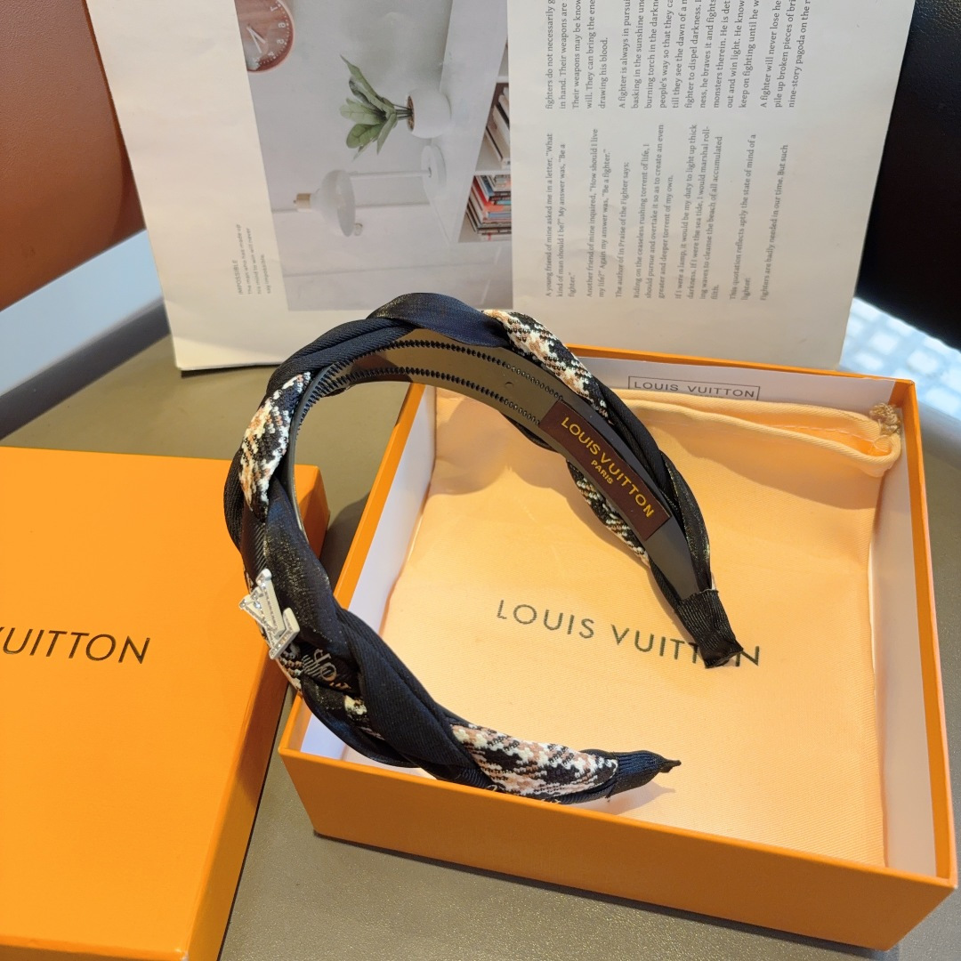 LOUIS VUITTON ルイヴィトン ヘッドバンド ブランド アクセサリー ブラック 全3色 - 画像 5