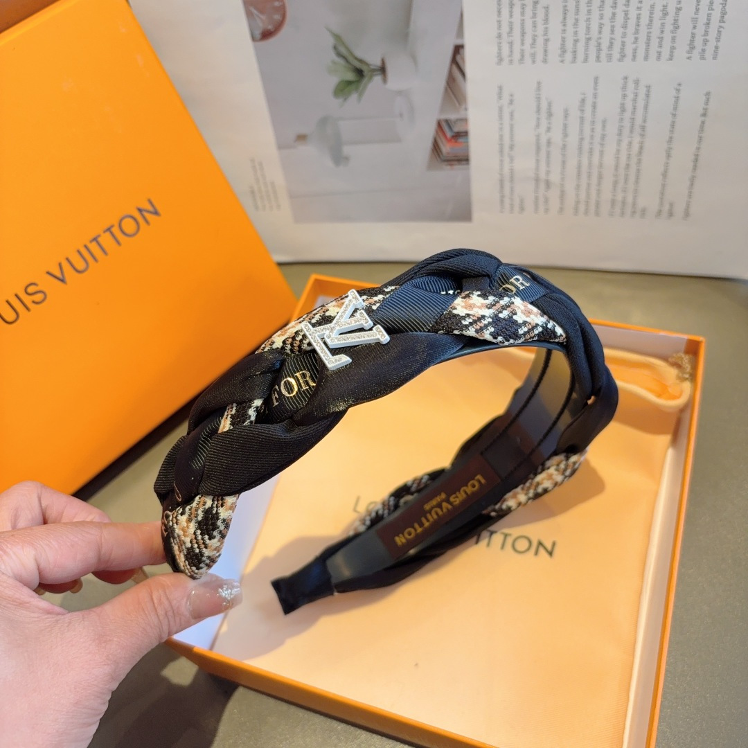LOUIS VUITTON ルイヴィトン ヘッドバンド ブランド アクセサリー ブラック 全3色 - 画像 6