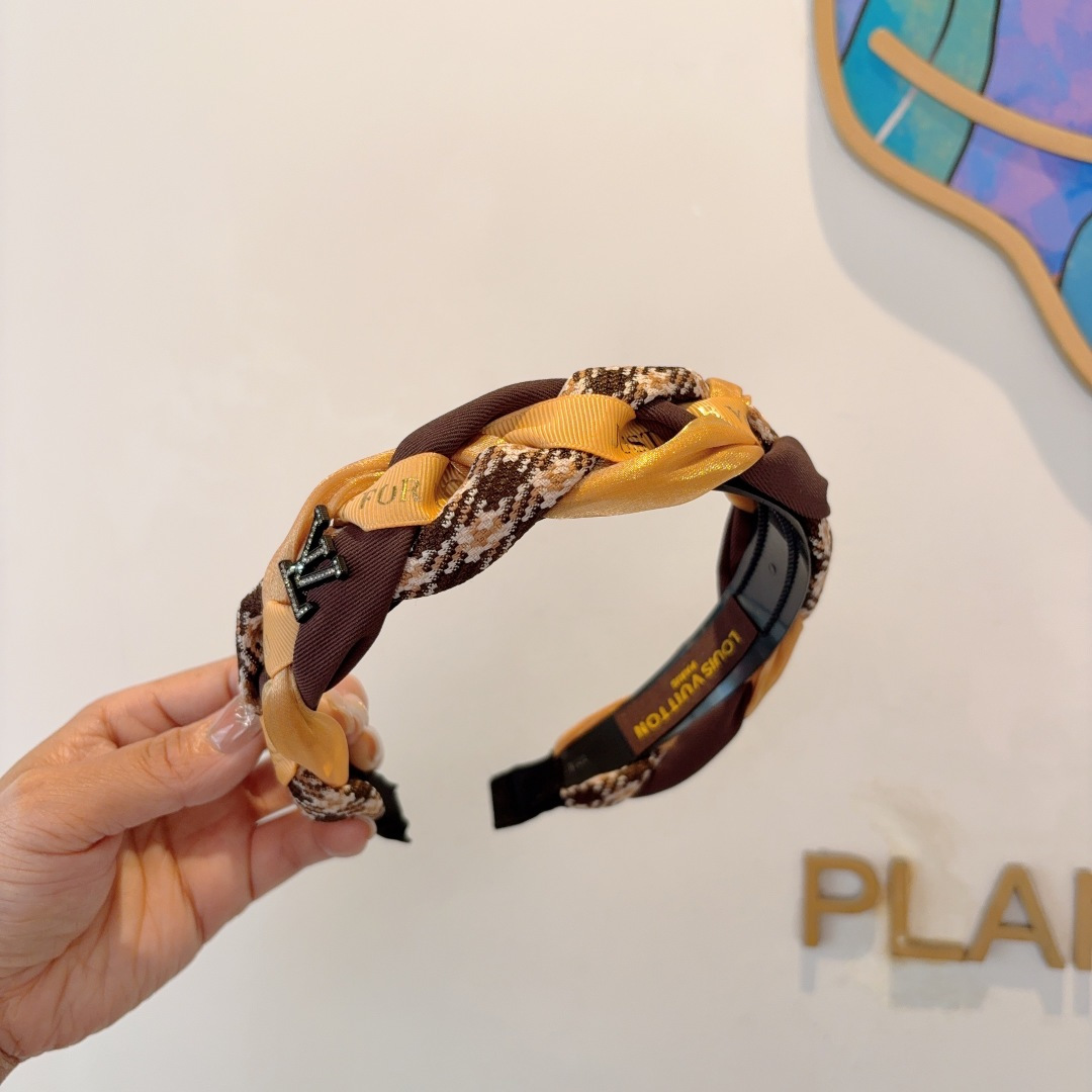 LOUIS VUITTON ルイヴィトン ヘアバンド ブランド ブラウン ブラック レッド グリーン オレンジ 全5色 - 画像 4
