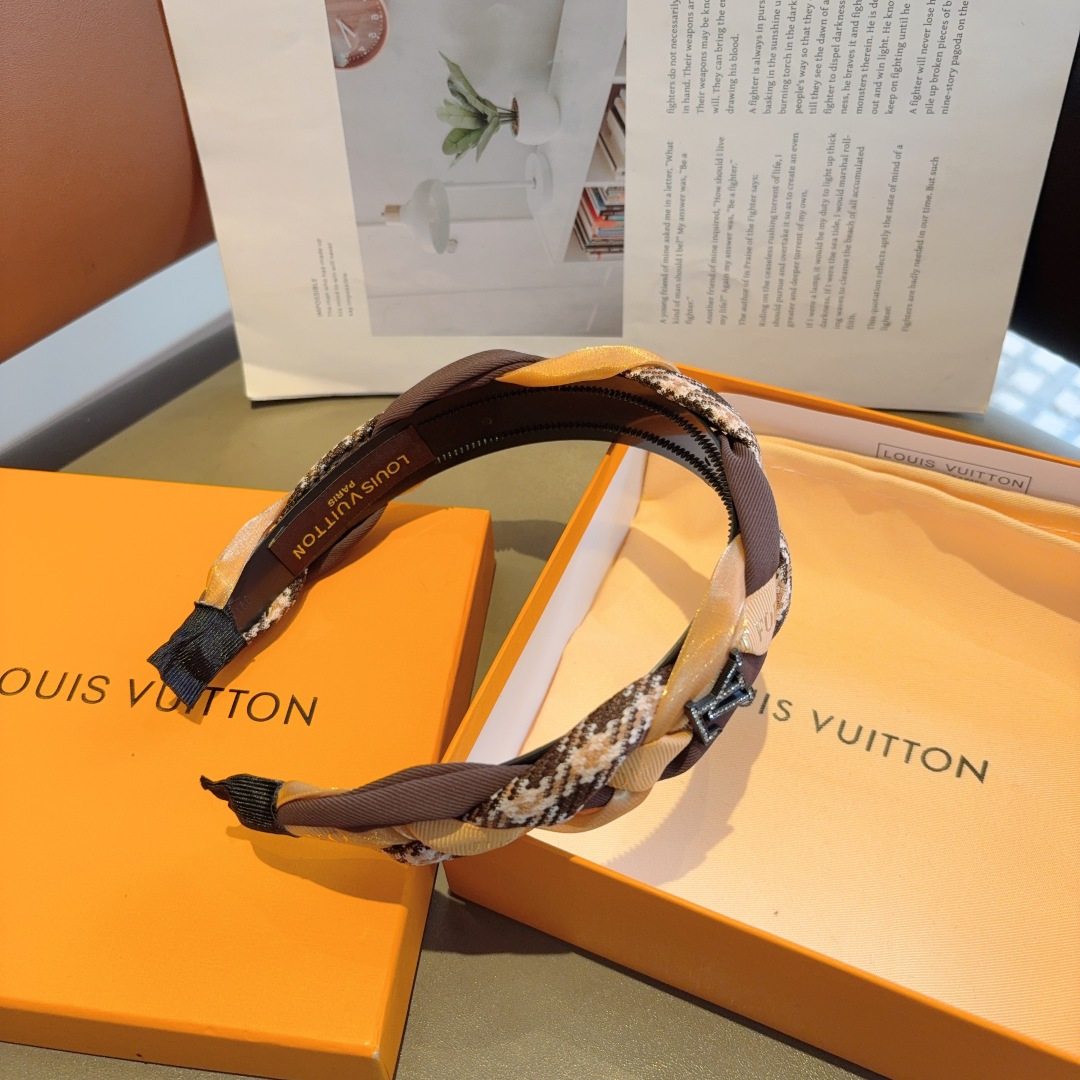 LOUIS VUITTON ルイヴィトン ヘアバンド ブランド ブラウン ブラック レッド グリーン オレンジ 全5色 - 画像 6