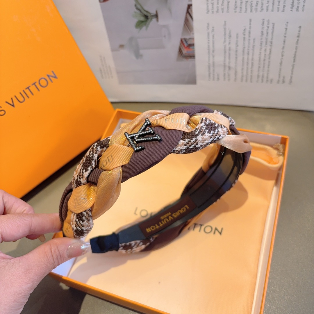 LOUIS VUITTON ルイヴィトン ヘアバンド ブランド ブラウン ブラック レッド グリーン オレンジ 全5色 - 画像 8