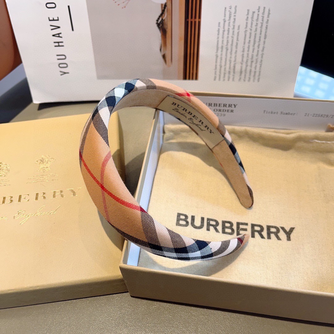 BURBERRY バーバリー ヘアバンド バーバリーフラグ ストライプ ブラック ベージュ 全2色 - 画像 5