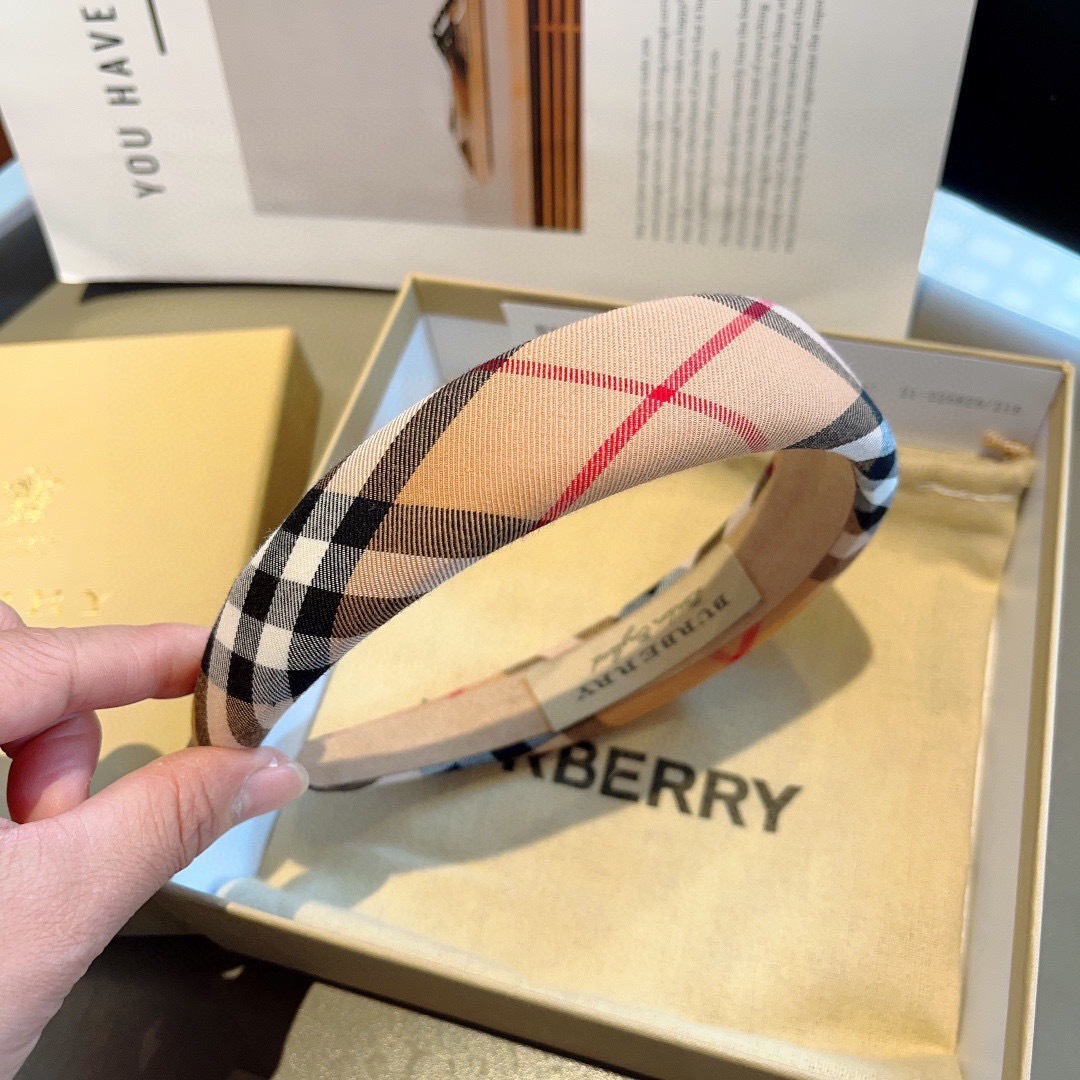 BURBERRY バーバリー ヘアバンド バーバリーフラグ ストライプ ブラック ベージュ 全2色 - 画像 6
