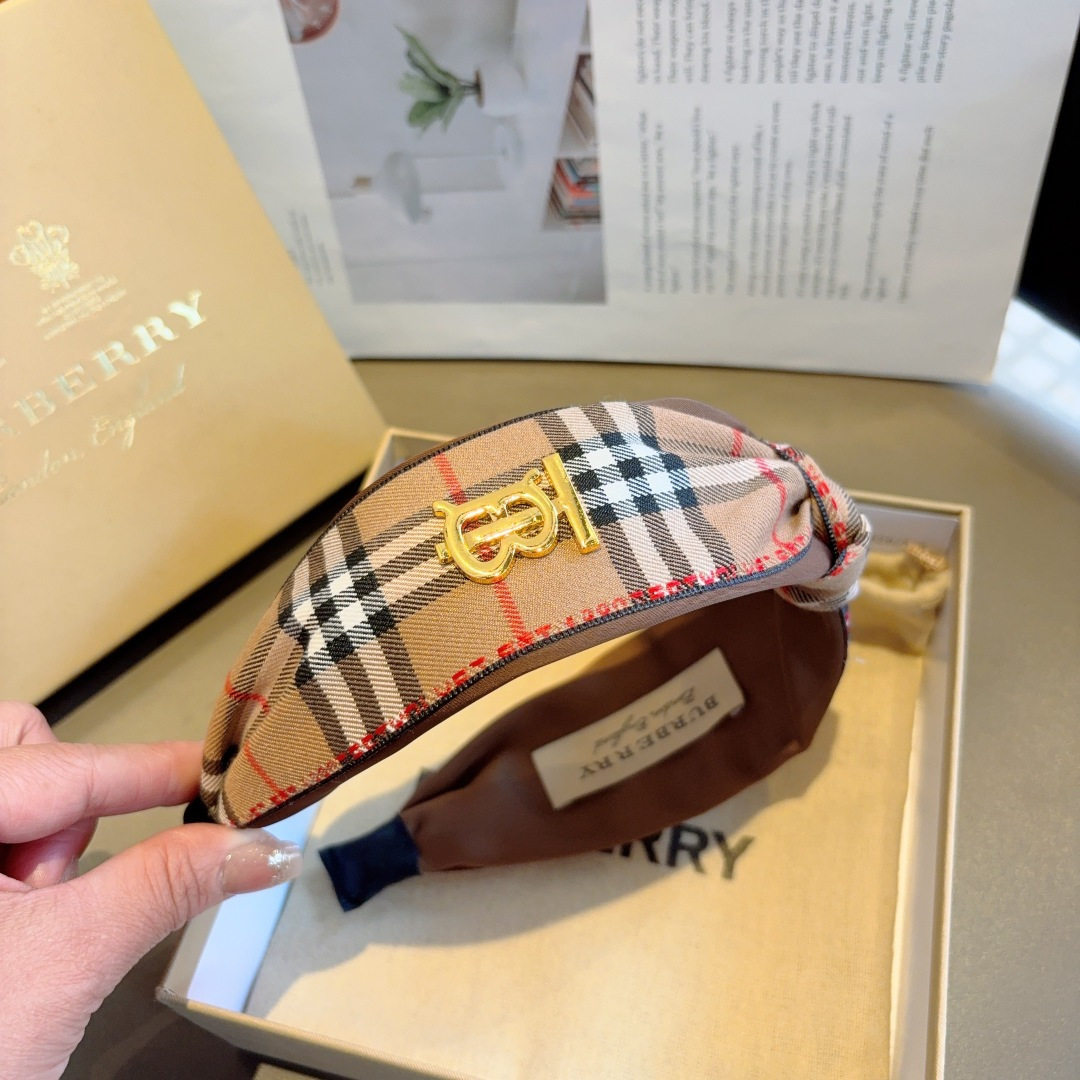 BURBERRY バーバリー ヘアバンド ブラック ベージュ シルク 通勤 旅行 全2色 - 画像 6