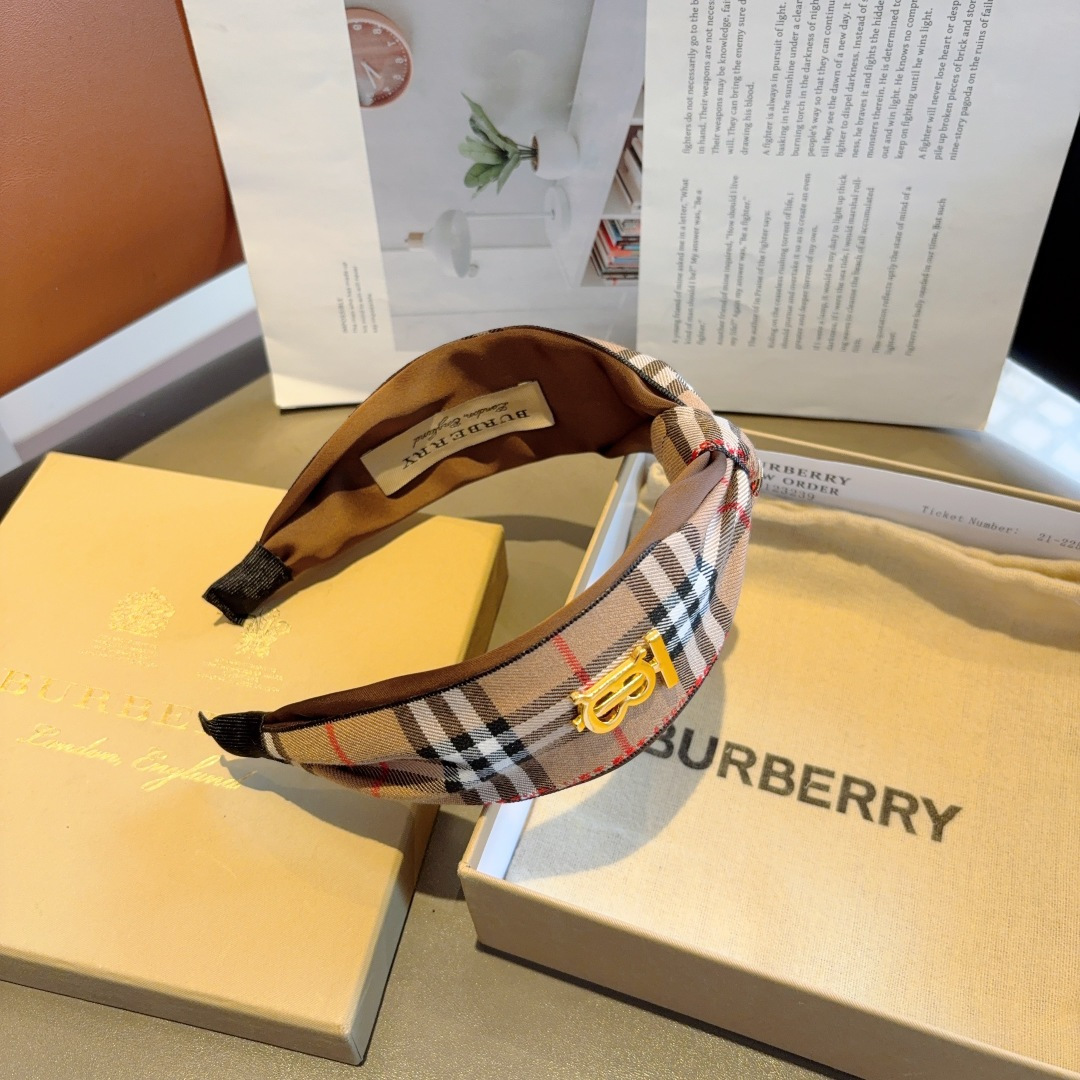 BURBERRY バーバリー ヘアバンド ブラック ベージュ シルク 通勤 旅行 全2色 - 画像 9