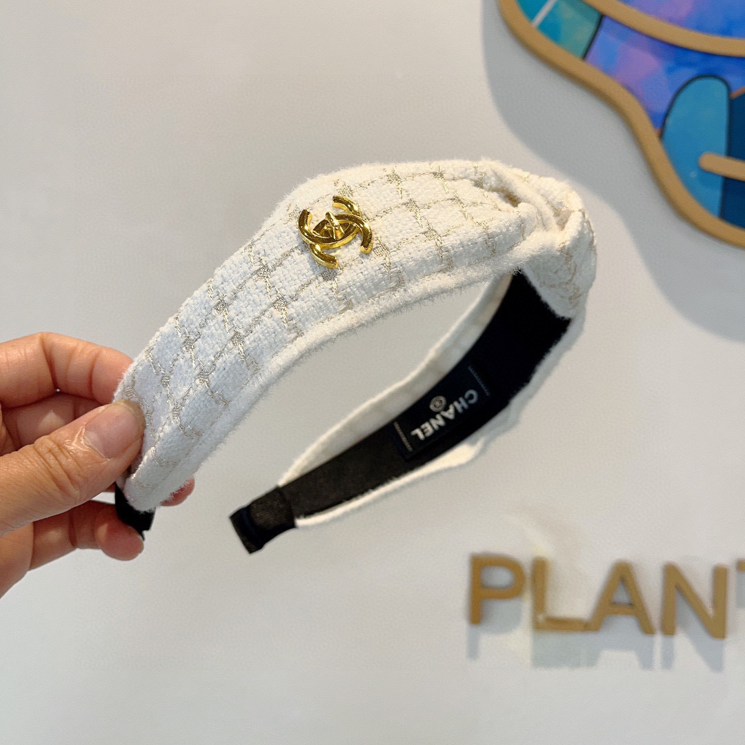 CHANEL シャネル ヘアバンド 本革 シルク ファッション ブランド 2色展開 - 画像 3