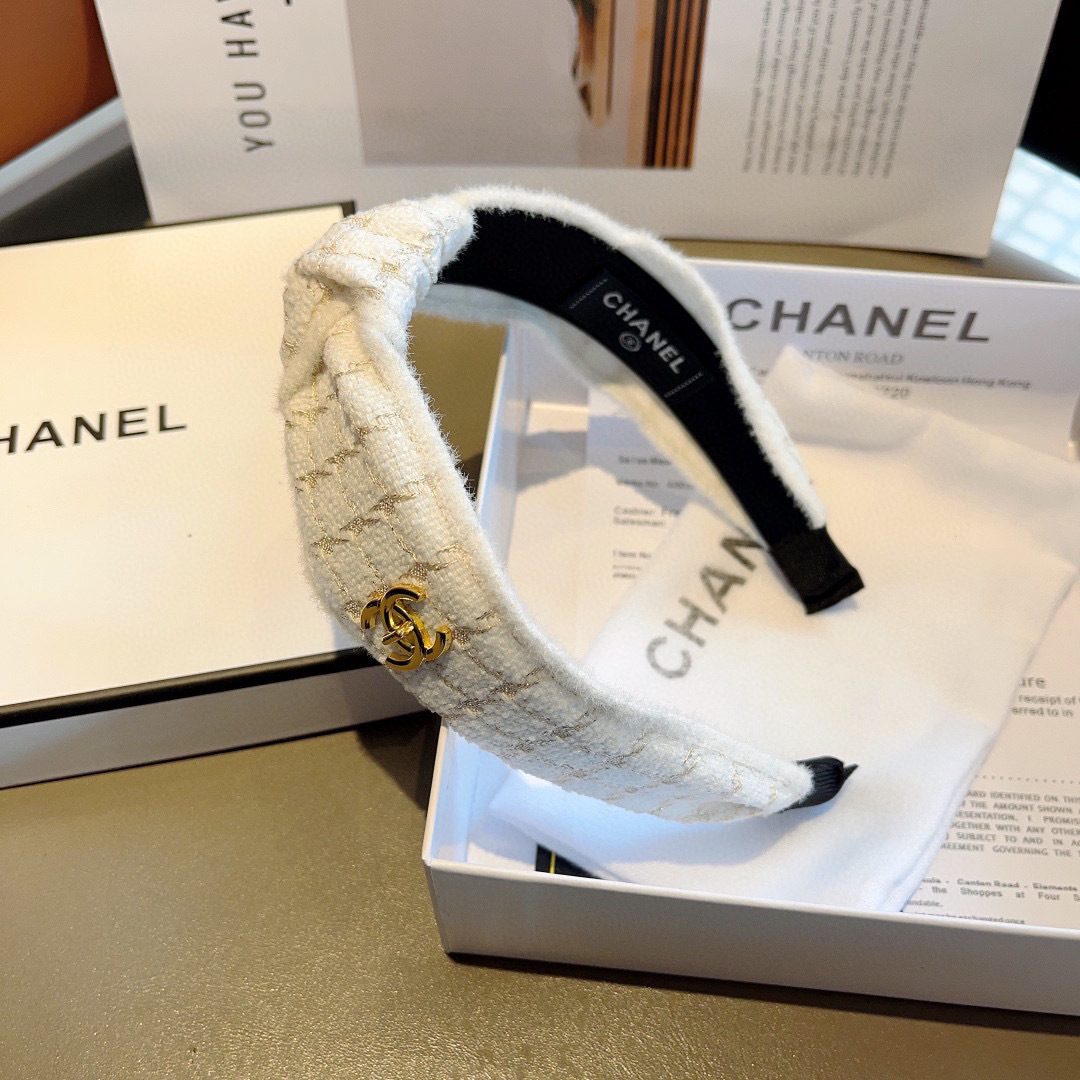 CHANEL シャネル ヘアバンド 本革 シルク ファッション ブランド 2色展開 - 画像 5