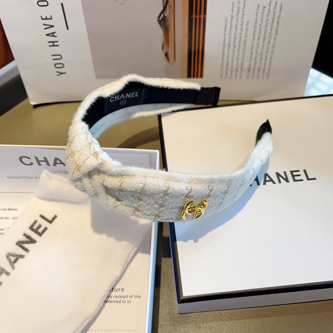 CHANEL シャネル ヘアバンド 本革 シルク ファッション ブランド 2色展開 - 画像 7