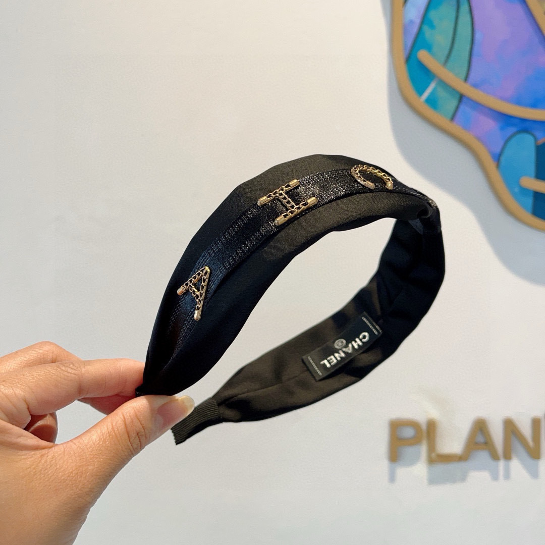 CHANEL シャネル ヘアバンド 本革 通勤 ブラック - 画像 3