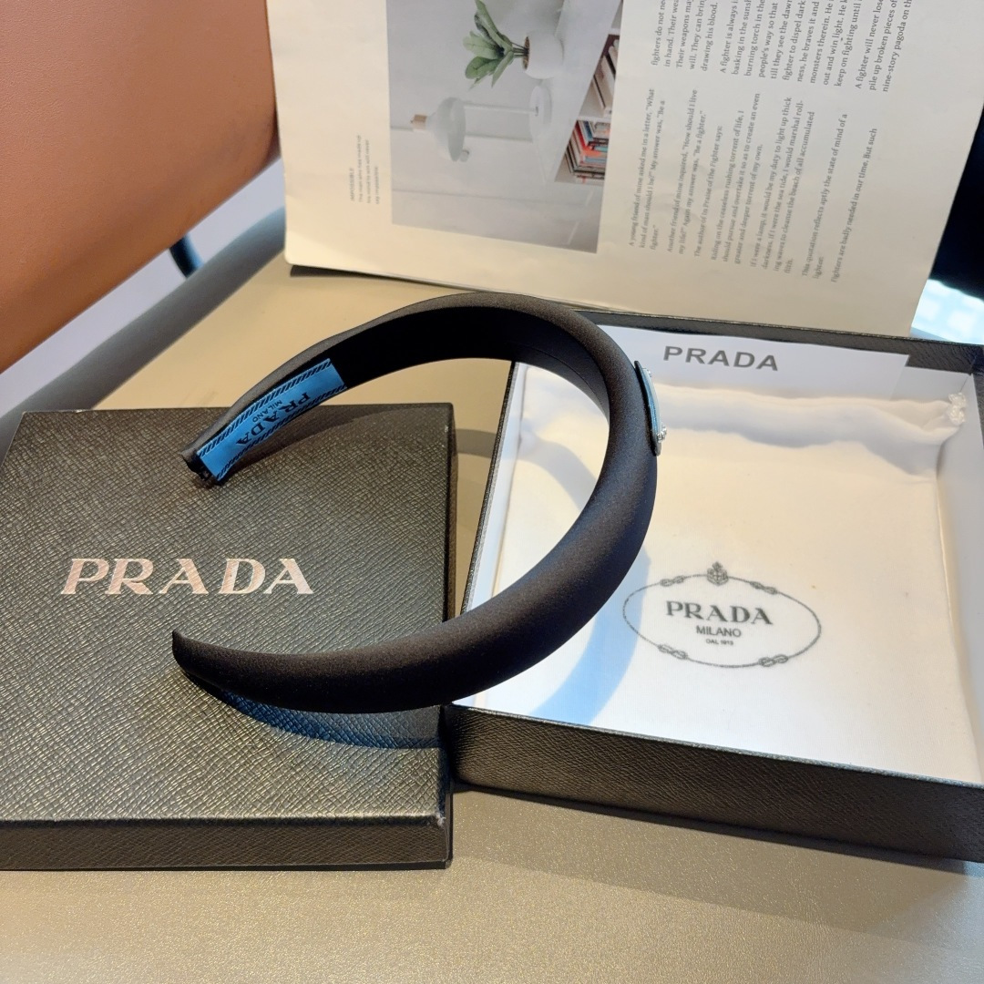 PRADA プラダ ヘアバンド ファッション ブランド ブラック - 画像 8