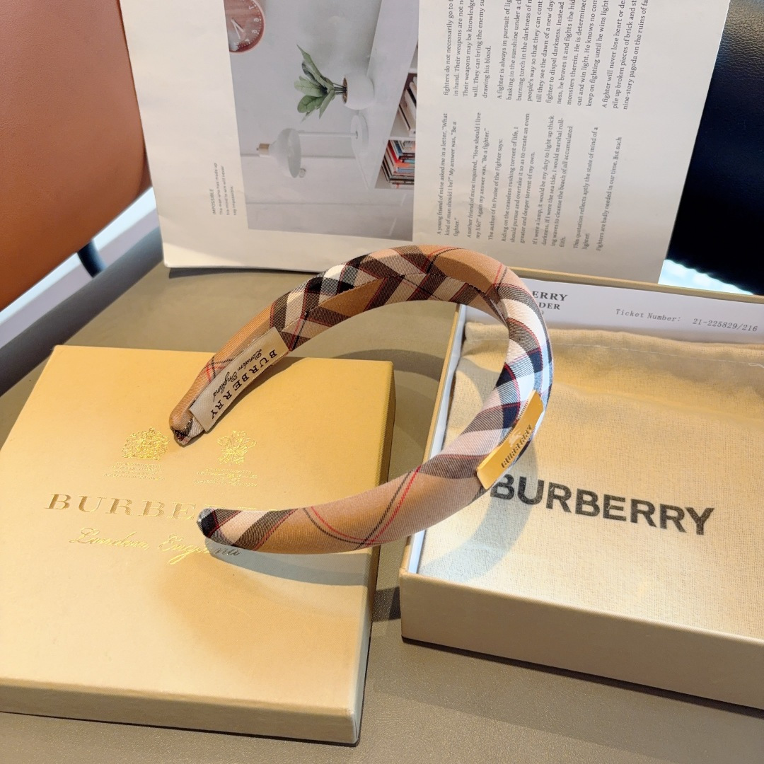 BURBERRY バーバリー ヘアバンド ブーブランチェック ベージュ 全1色 - 画像 7