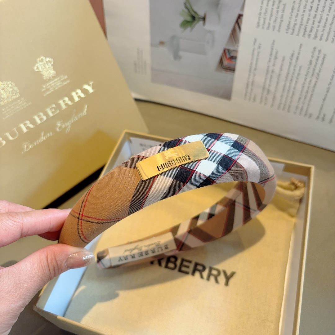 BURBERRY バーバリー ヘアバンド ブーブランチェック ベージュ 全1色 - 画像 9