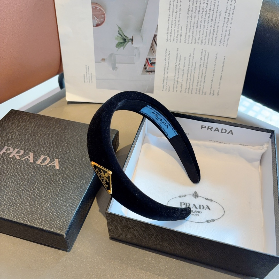 PRADA プラダ ヘッドバンド 本革 フランネル 通勤 通学 全3色 - 画像 6