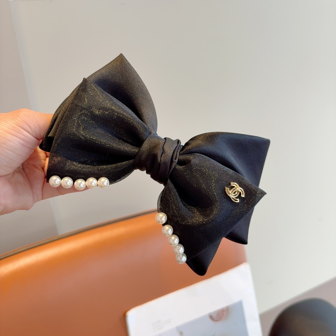 CHANEL シャネル ヘアアクセサリー ピンク ブラック 全2色 - 画像 2