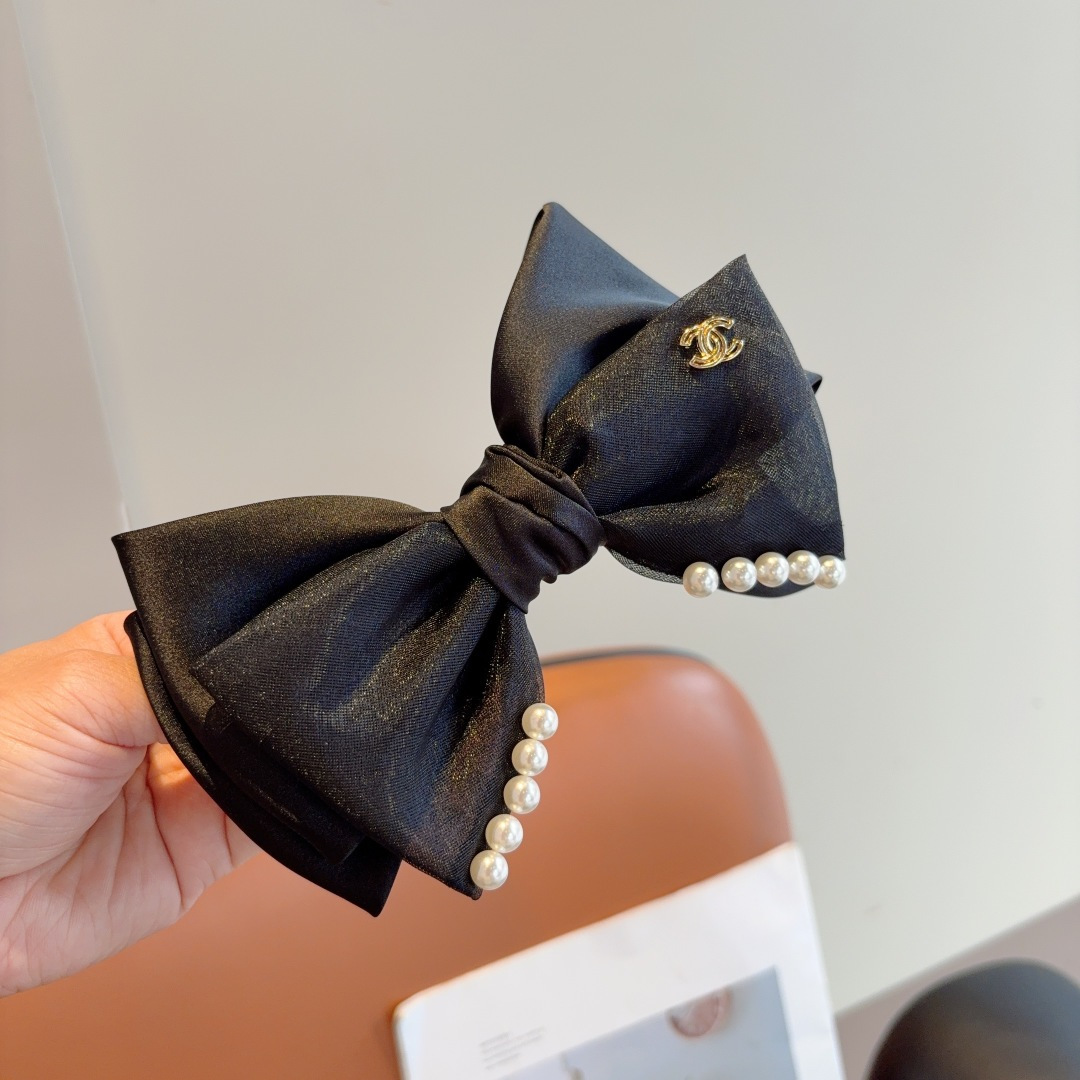 CHANEL シャネル ヘアアクセサリー ピンク ブラック 全2色 - 画像 3