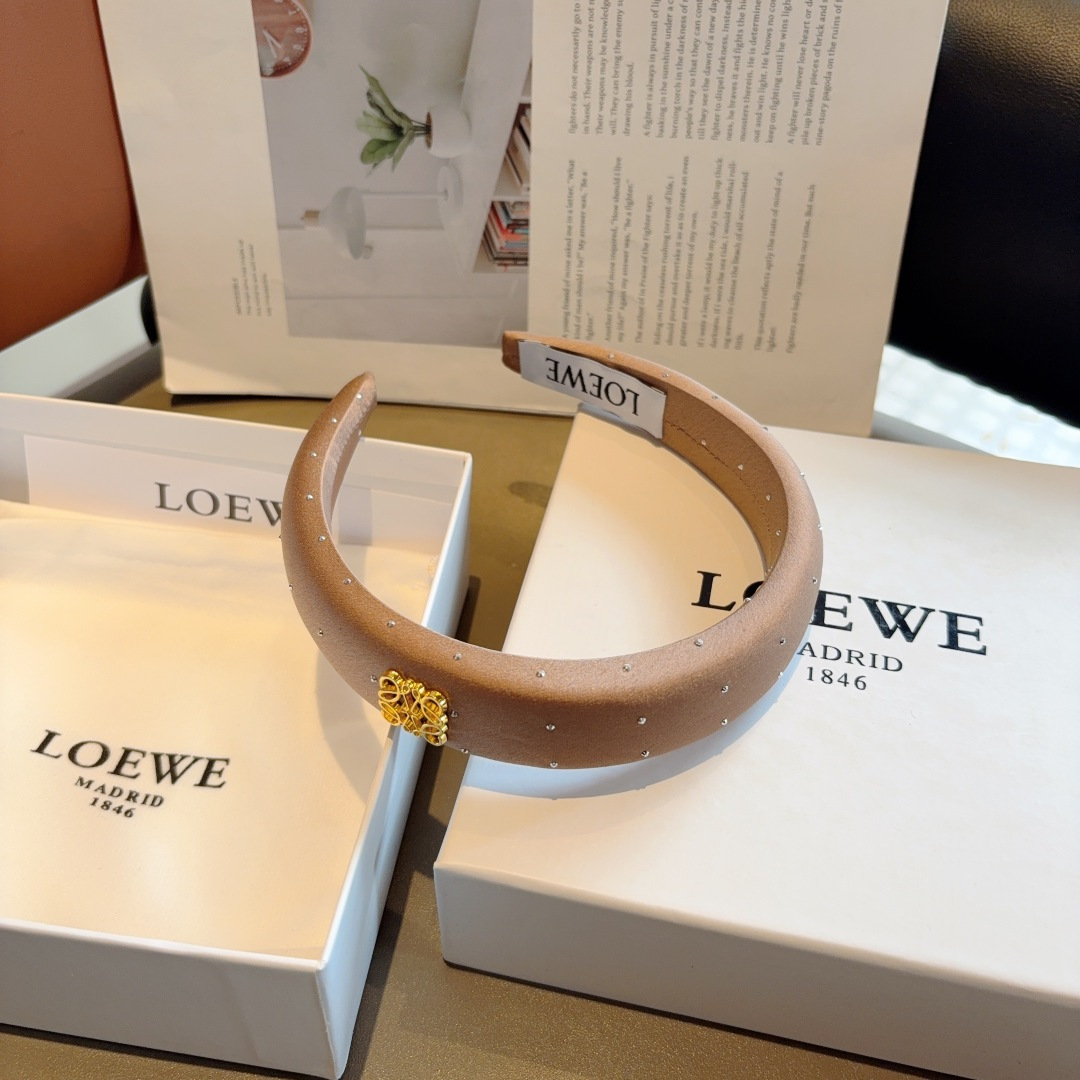 LOEWE ロエベ ヘッドバンド プレミアムデザイン シルク素材 ブラック ベージュ 全2色 - 画像 6