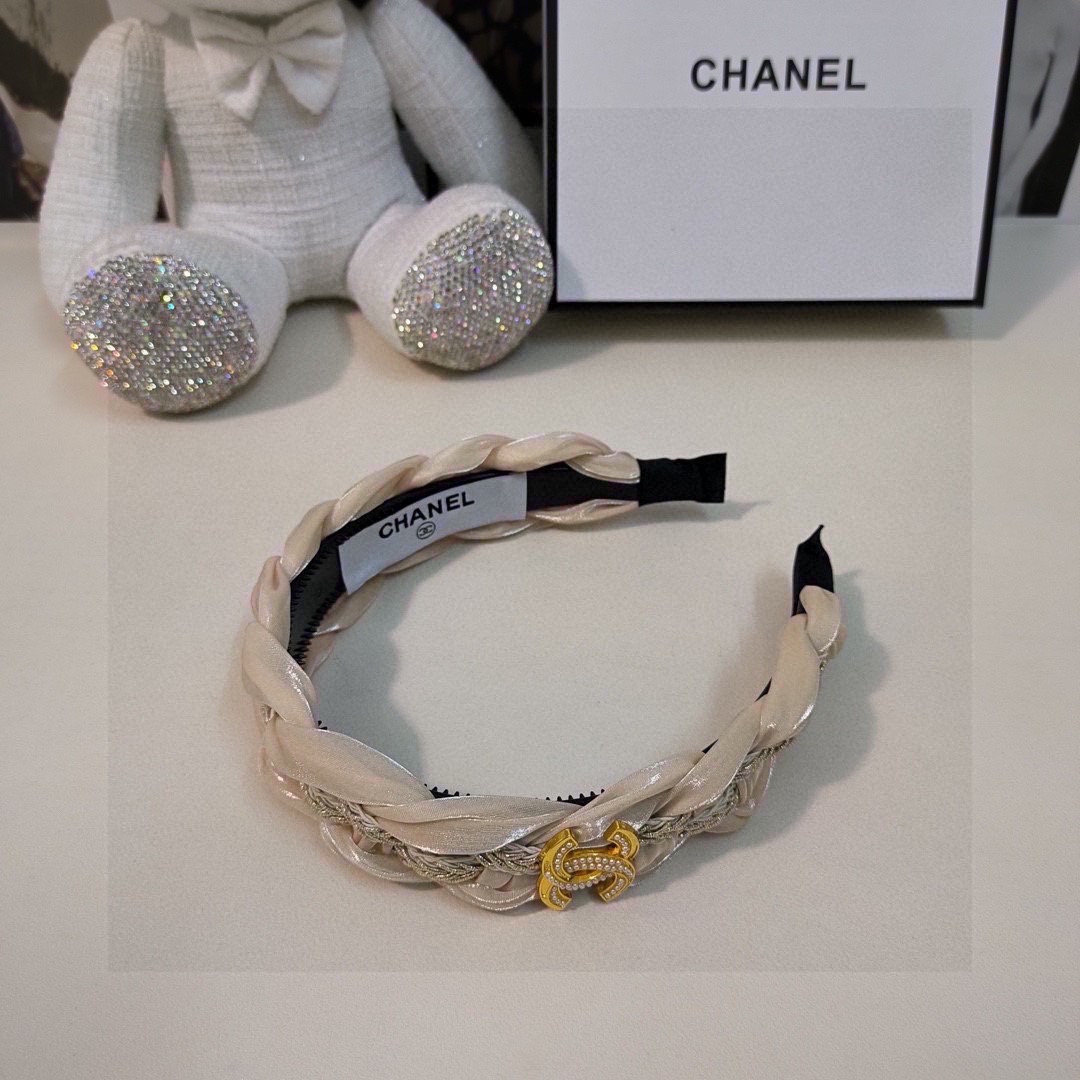 CHANEL シャネル ヘアバンド ブランド風 ブラック ベージュ 全2色 - 画像 2