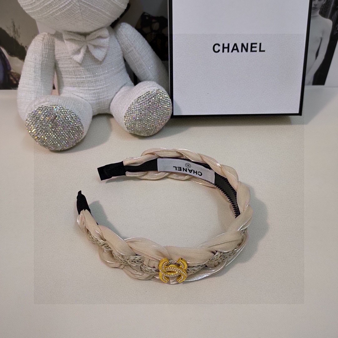 CHANEL シャネル ヘアバンド ブランド風 ブラック ベージュ 全2色 - 画像 3