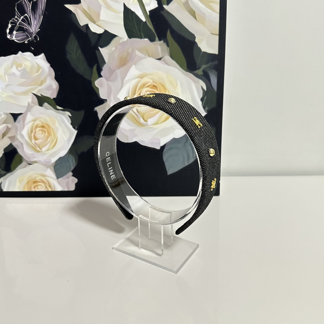 CELINE シャネル ヘアバンド デニム風 メタルロゴ 全3色 - 画像 9
