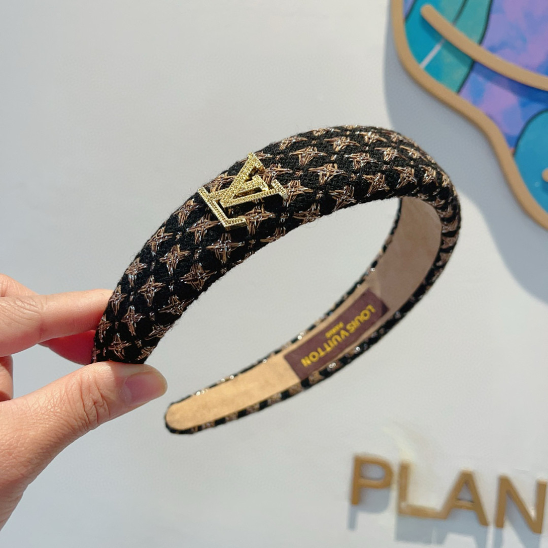 LOUIS VUITTON ルイ・ヴィトン ヘアバンド 本革 ブランド ブラック 全2色 - 画像 3