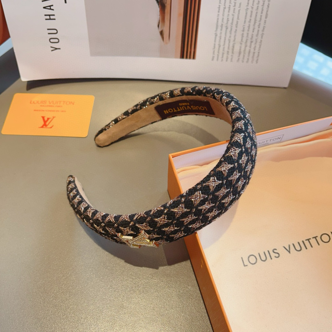 LOUIS VUITTON ルイ・ヴィトン ヘアバンド 本革 ブランド ブラック 全2色 - 画像 8
