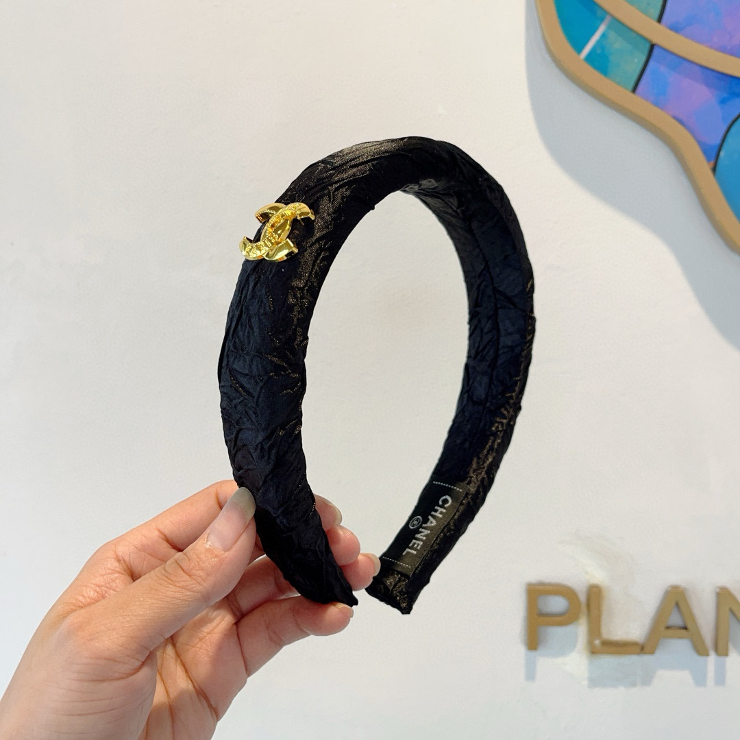 CHANEL シャネル ヘアバンド 本革 通勤 通学 ブラック 全2色 - 画像 1