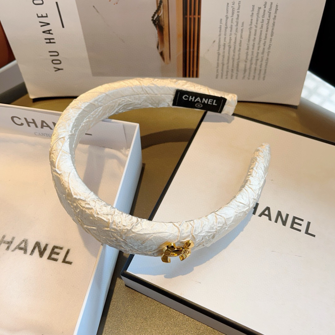 CHANEL シャネル ヘアバンド 本革 プレーン ブランド ブラック ホワイト 全2色 - 画像 5