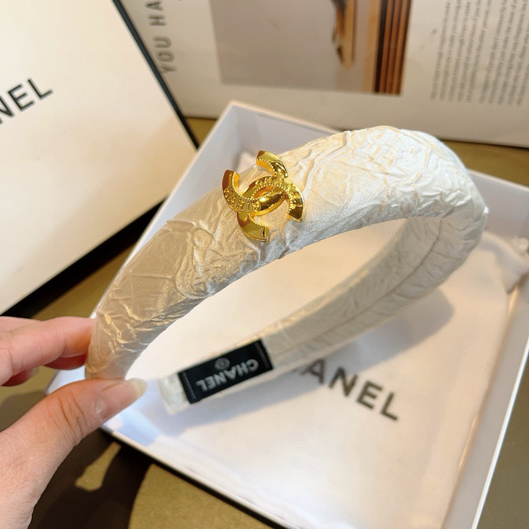 CHANEL シャネル ヘアバンド 本革 プレーン ブランド ブラック ホワイト 全2色 - 画像 6