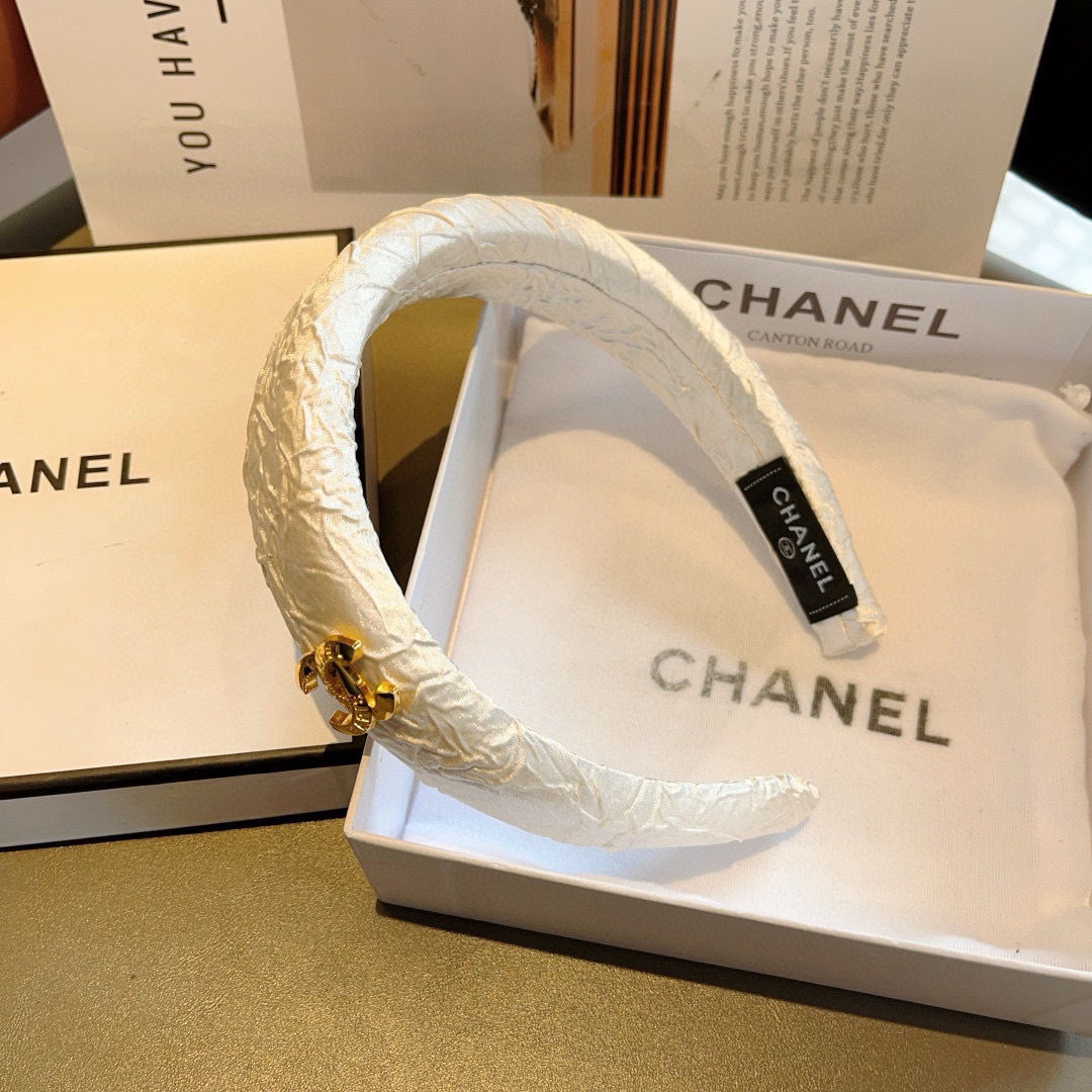 CHANEL シャネル ヘアバンド 本革 プレーン ブランド ブラック ホワイト 全2色 - 画像 7