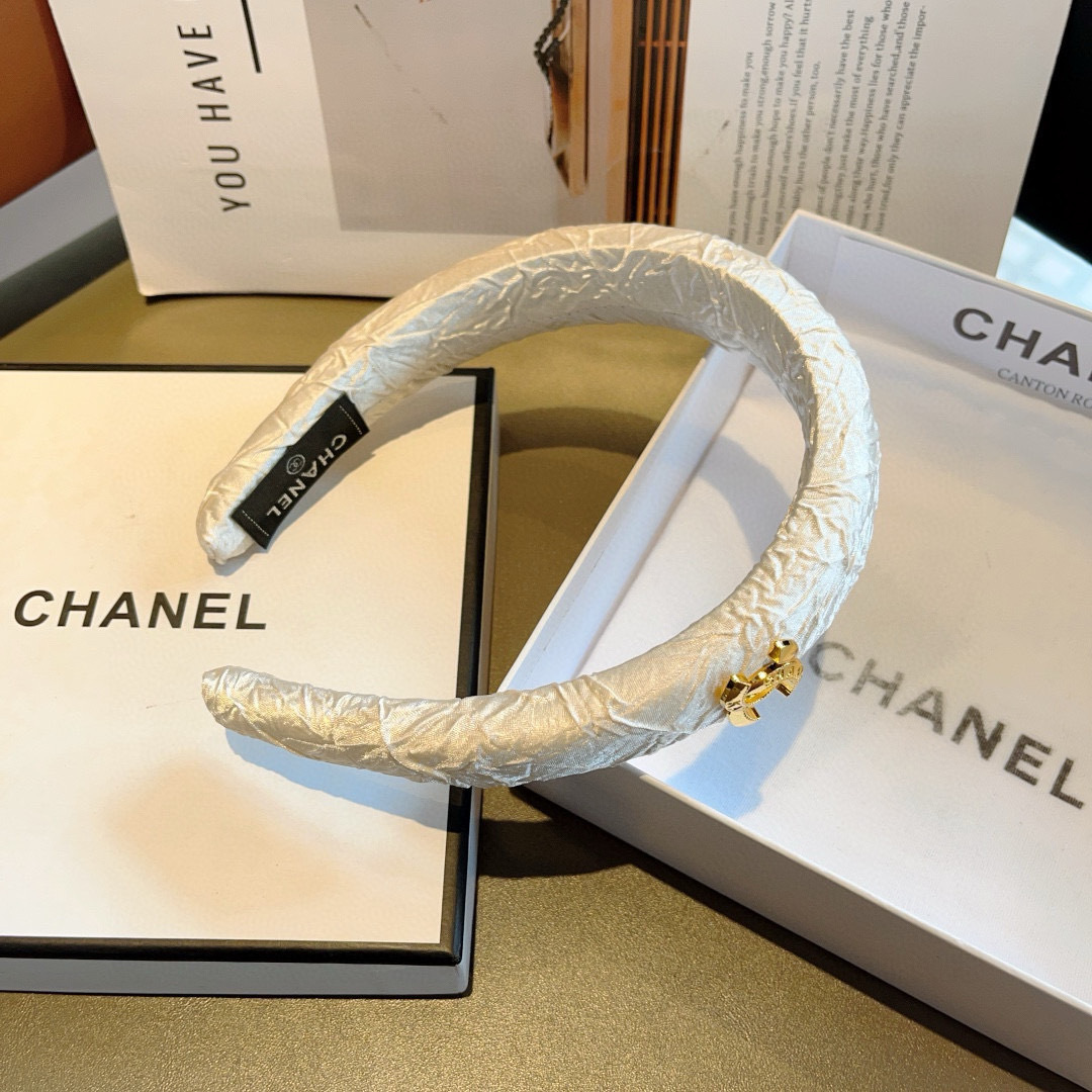 CHANEL シャネル ヘアバンド 本革 プレーン ブランド ブラック ホワイト 全2色 - 画像 8