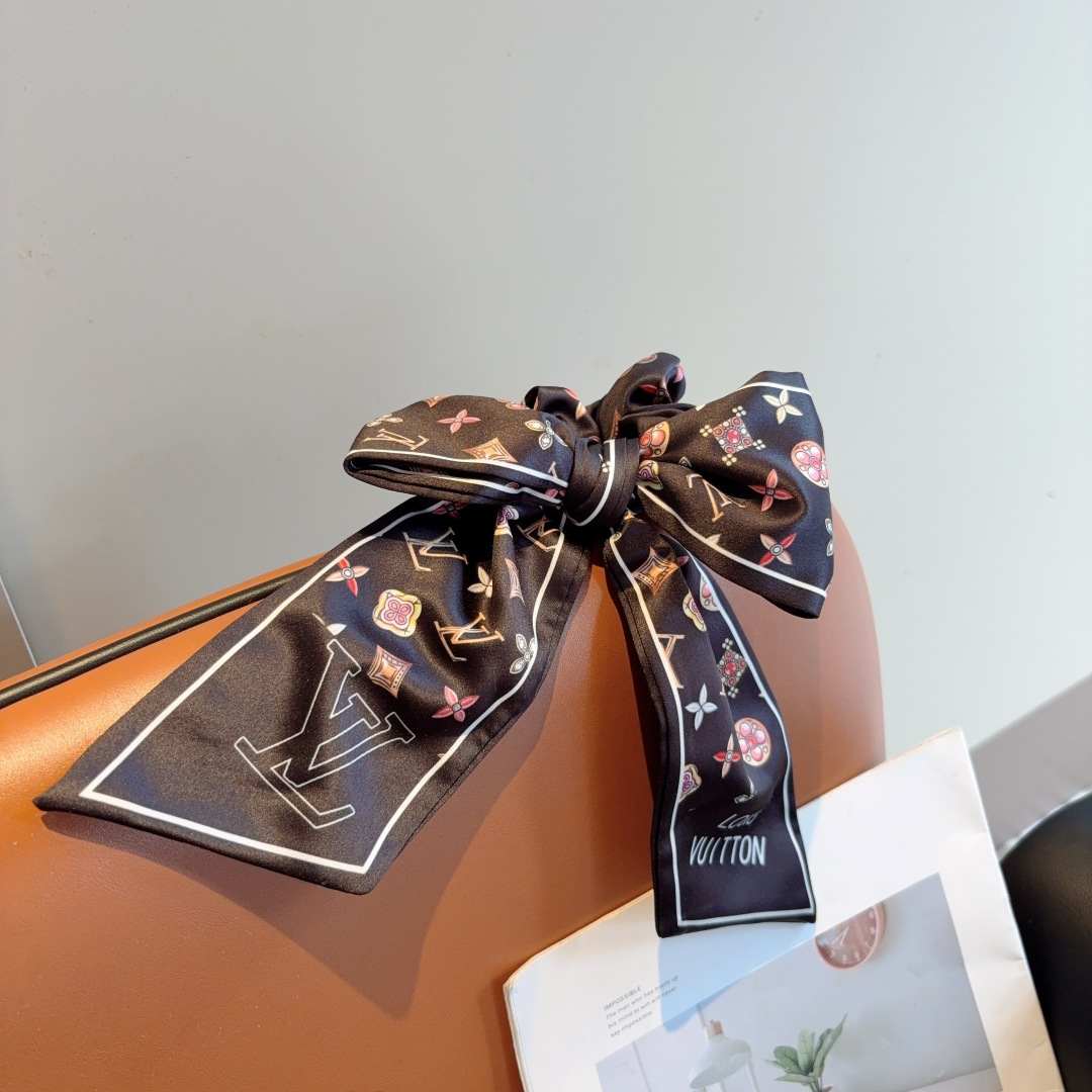 LOUIS VUITTON ルイヴィトン ヘアアクセサリー ヘアバンド ヘアリボン ブラック ホワイト 全2色 - 画像 5