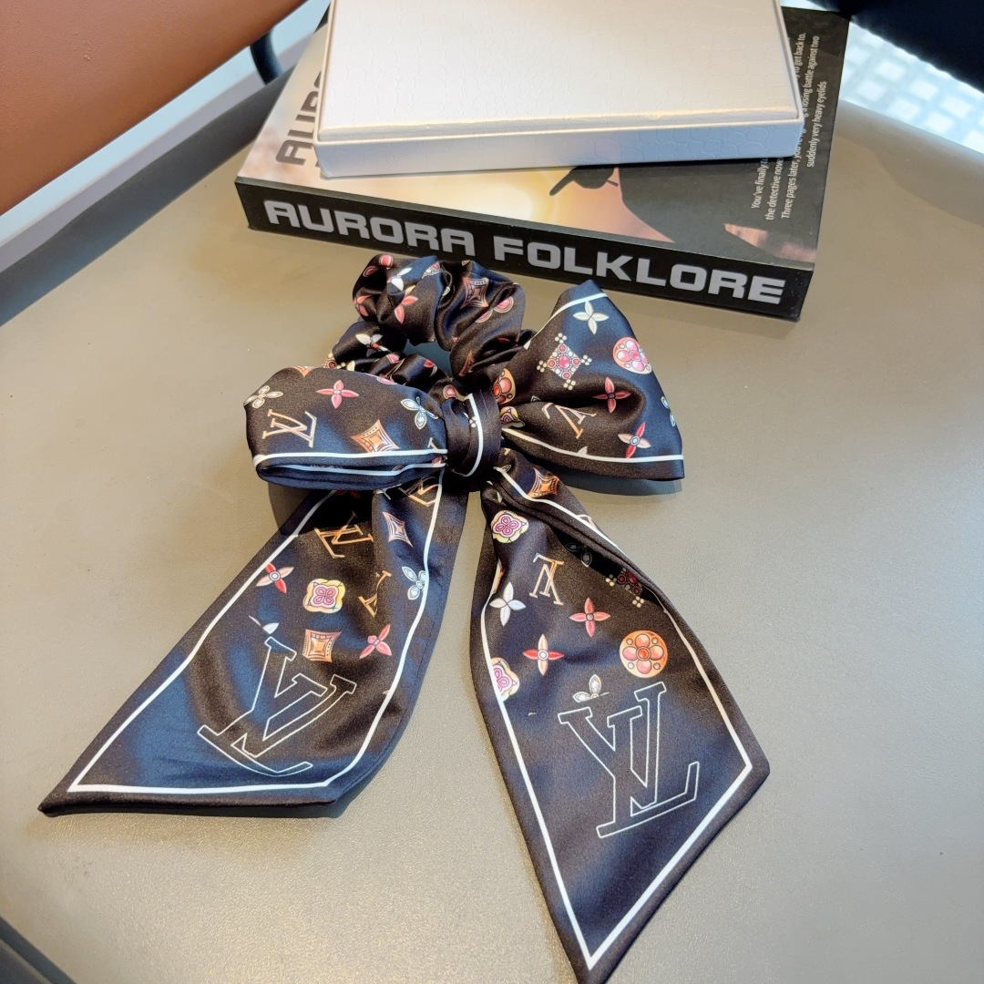 LOUIS VUITTON ルイヴィトン ヘアアクセサリー ヘアバンド ヘアリボン ブラック ホワイト 全2色 - 画像 6
