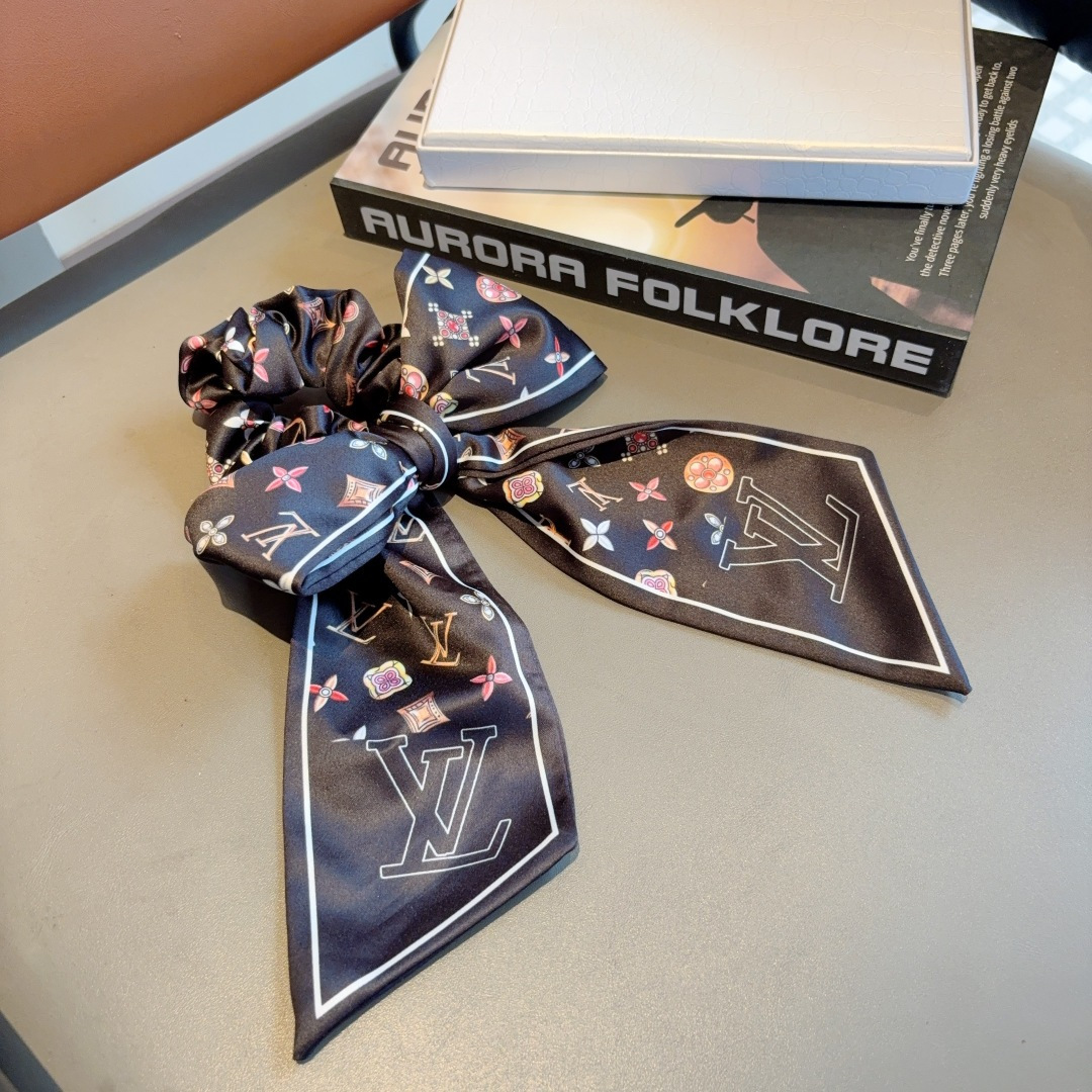 LOUIS VUITTON ルイヴィトン ヘアアクセサリー ヘアバンド ヘアリボン ブラック ホワイト 全2色 - 画像 7