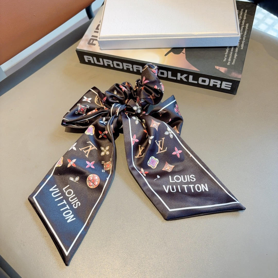 LOUIS VUITTON ルイヴィトン ヘアアクセサリー ヘアバンド ヘアリボン ブラック ホワイト 全2色 - 画像 8