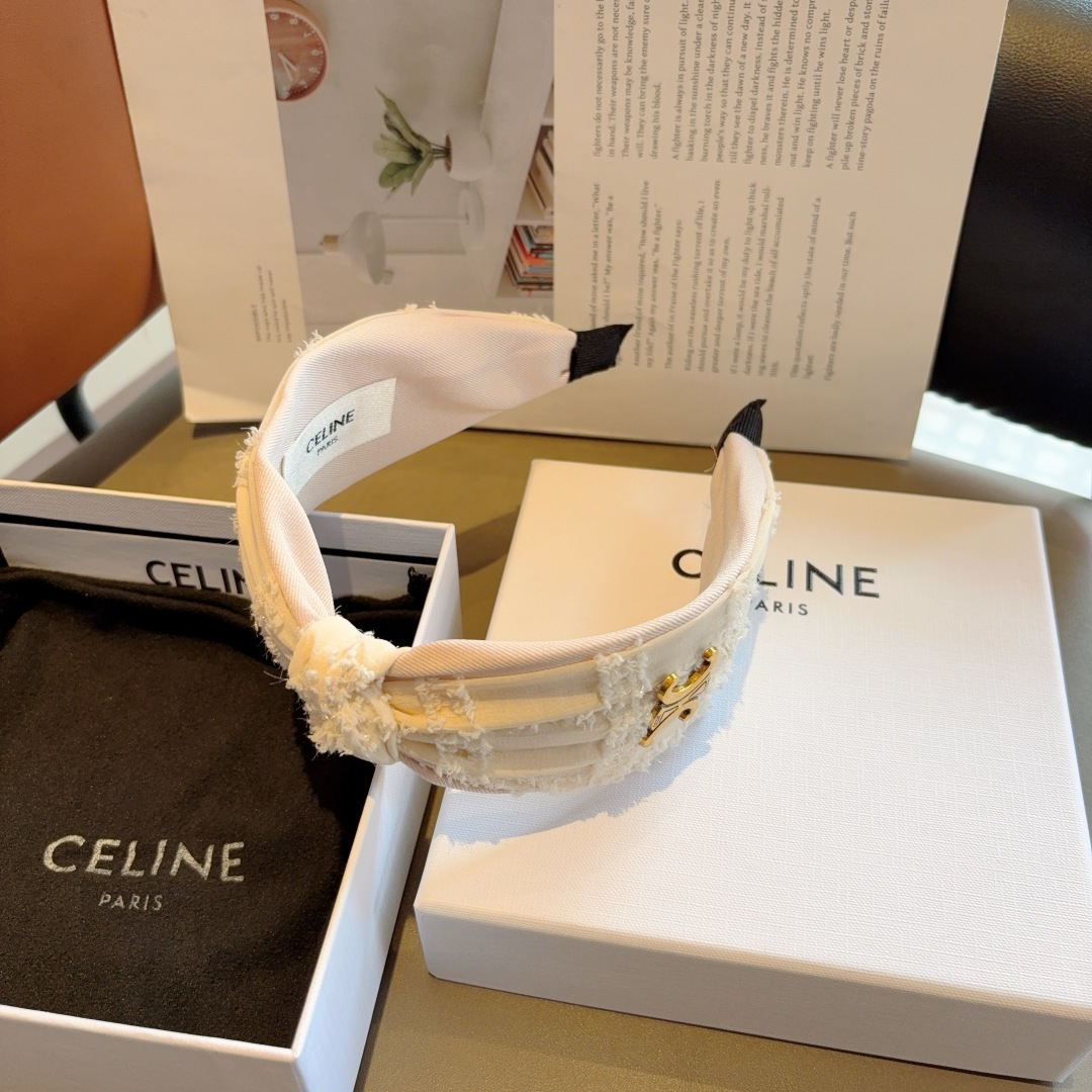 CELINE シャネル ヘアアクセント フレーム ブランド フラットヘアバンド シェービング ブラック ホワイト 全2色 - 画像 6