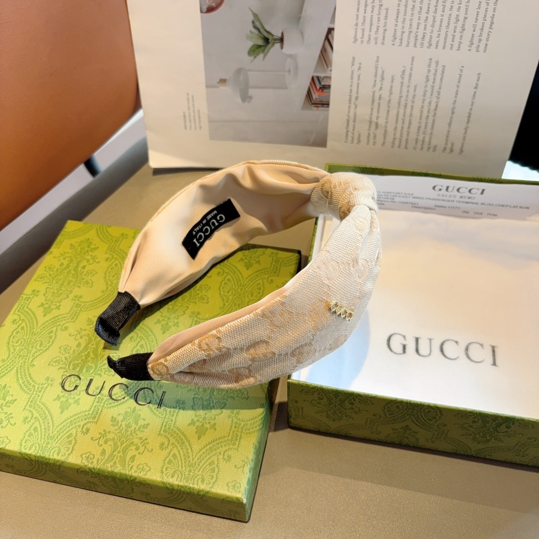 GUCCI グッチ ヘアバンド ボリューム ブランド トゥルーファン ブラウン 全1色 - 画像 7