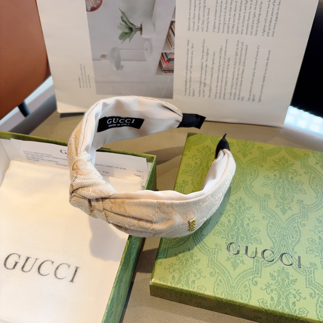 GUCCI グッチ ヘアバンド ボリューム ブランド トゥルーファン ブラウン 全1色 - 画像 8