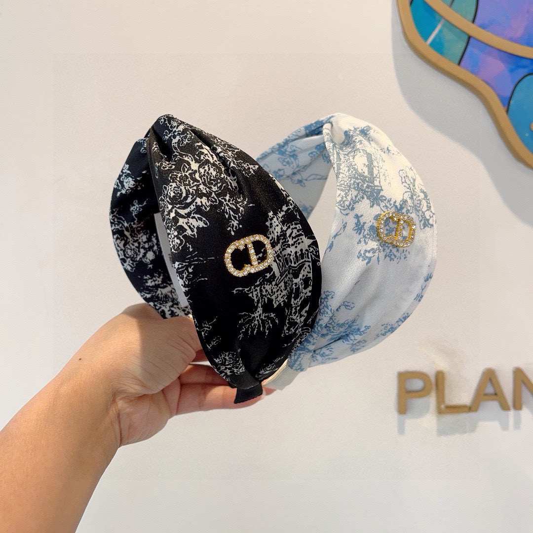 CHRISTIAN DIOR ディオール ヘッドバンド ブランド シルク ブラック 全2色 - 画像 9