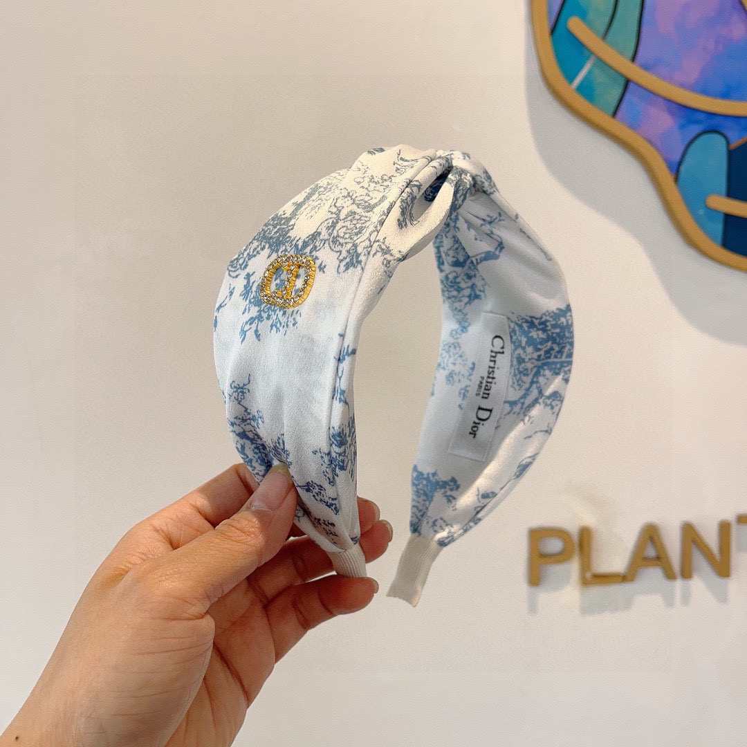 Dior ディオール ヘッドバンド ブルーモチーフ 本革 1色展開 - 画像 2