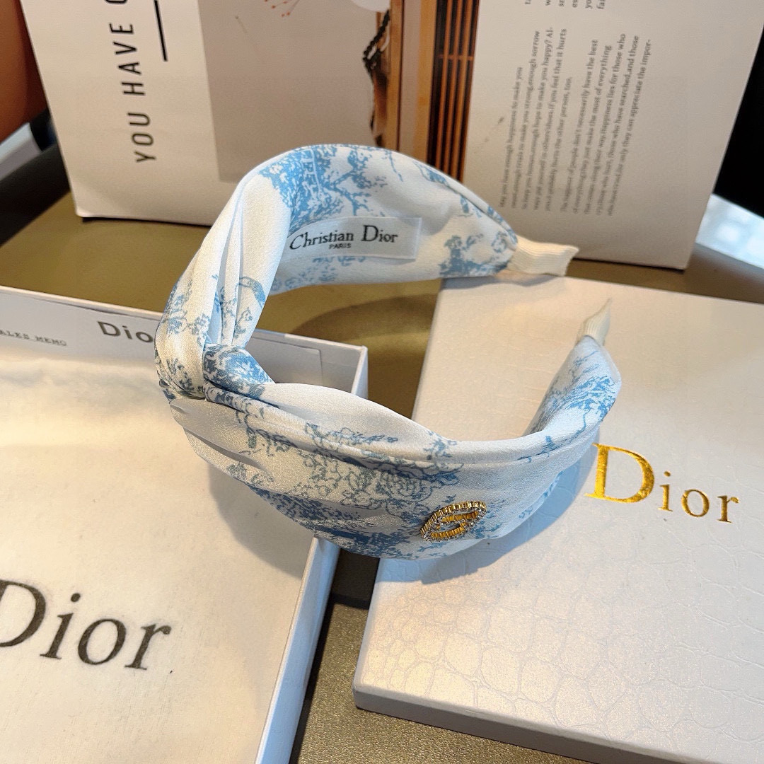 Dior ディオール ヘッドバンド ブルーモチーフ 本革 1色展開 - 画像 8