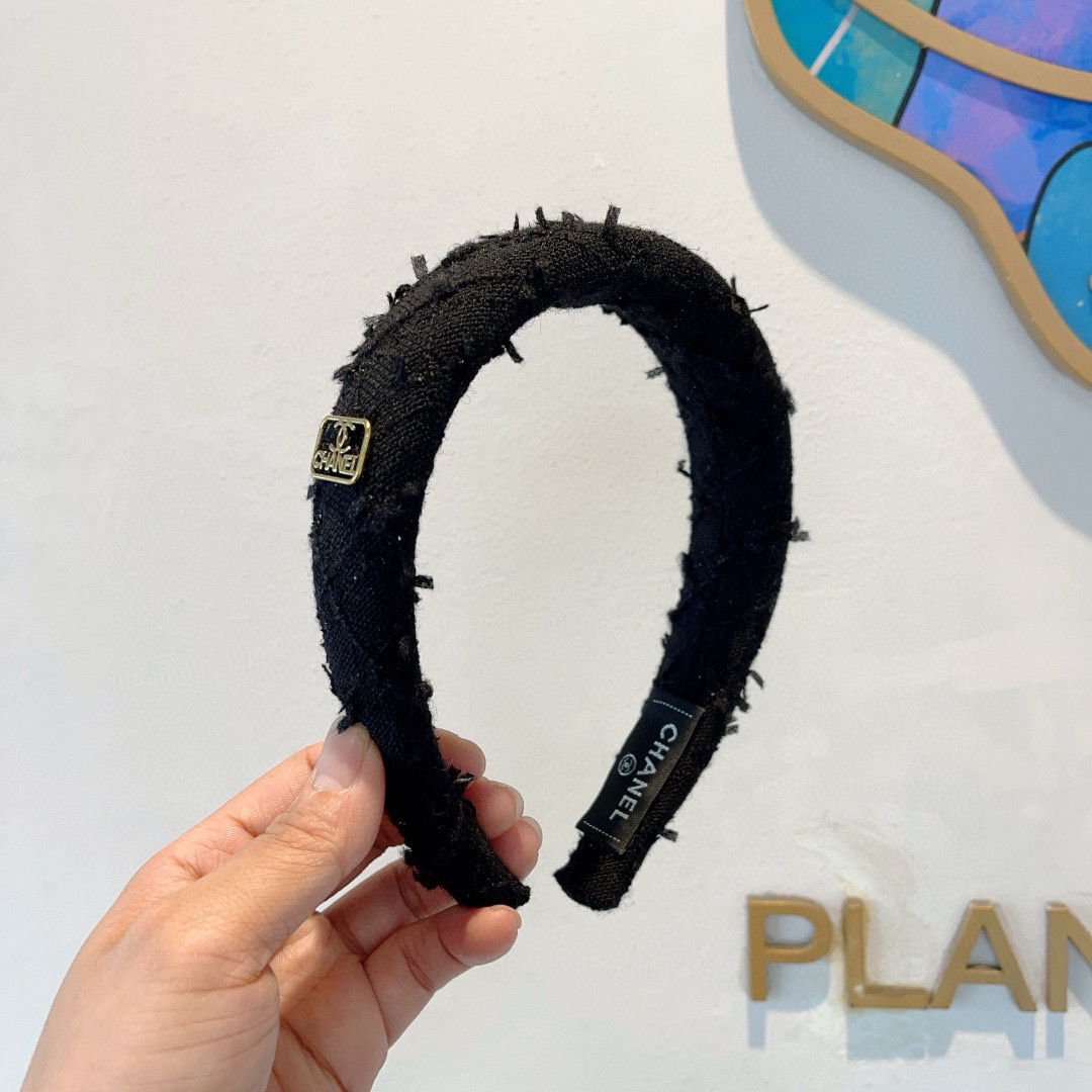CHANEL シャネル ヘアバンド 本革 通勤 ブラック
