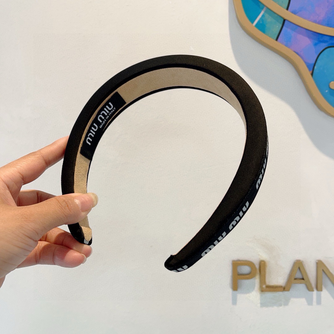 MIU MIU ミウミウ ヘアアクセサリー リボンヘアバンド ブラック - 画像 4