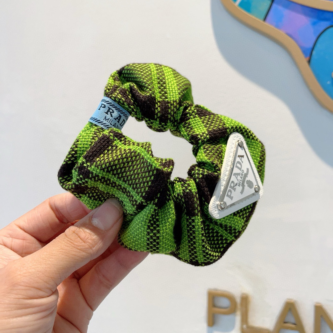 PRADA プラダ ヘアゴム プラダ ミニ triangle ブラック ネイビー グリーン - 画像 2