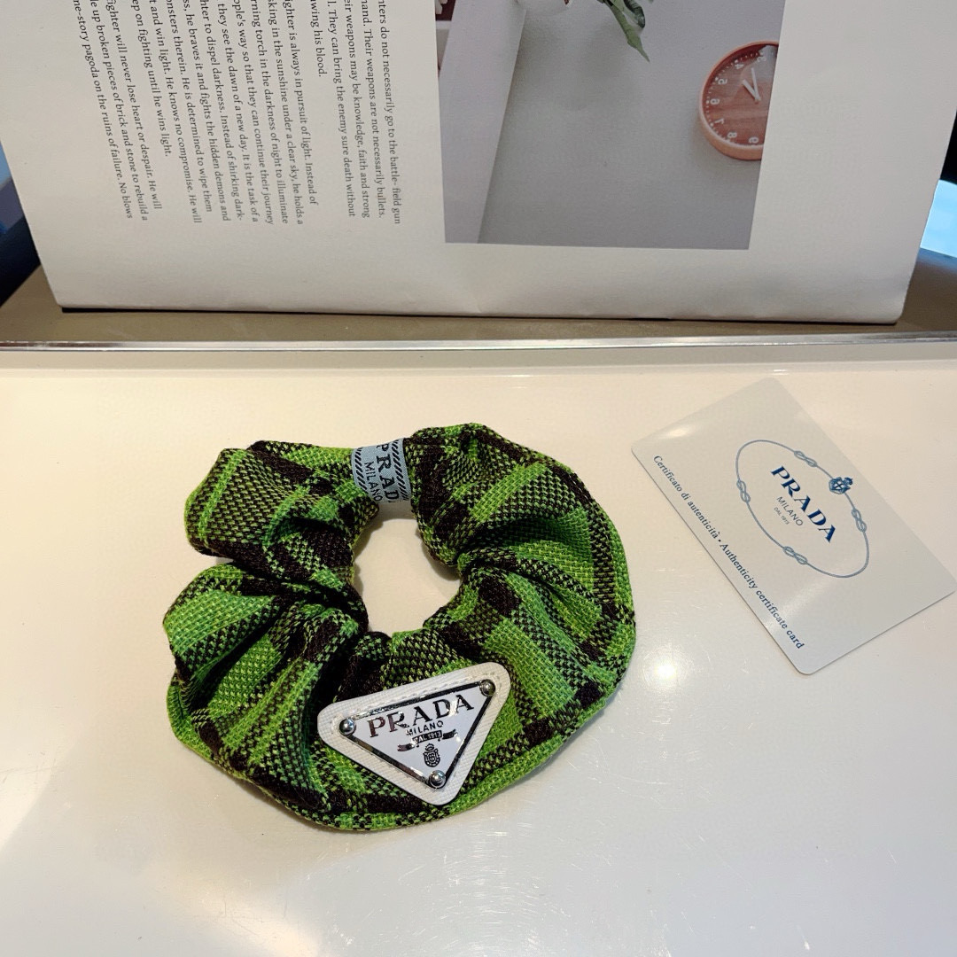 PRADA プラダ ヘアゴム プラダ ミニ triangle ブラック ネイビー グリーン - 画像 5