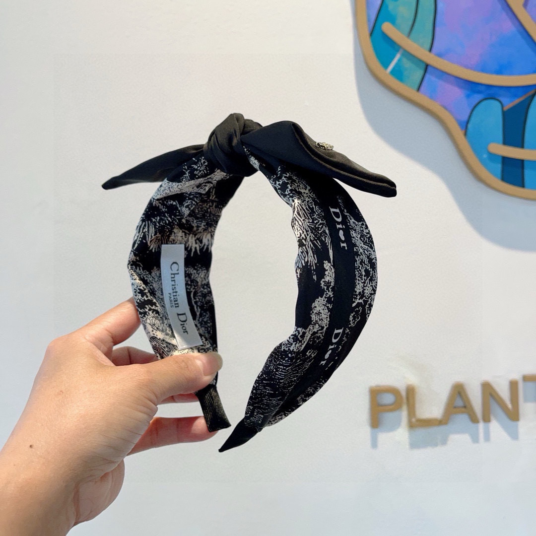 DIOR ディオール ヘアバンド ディオール ロゴ ブランド ブラック ホワイト 全2色 - 画像 2