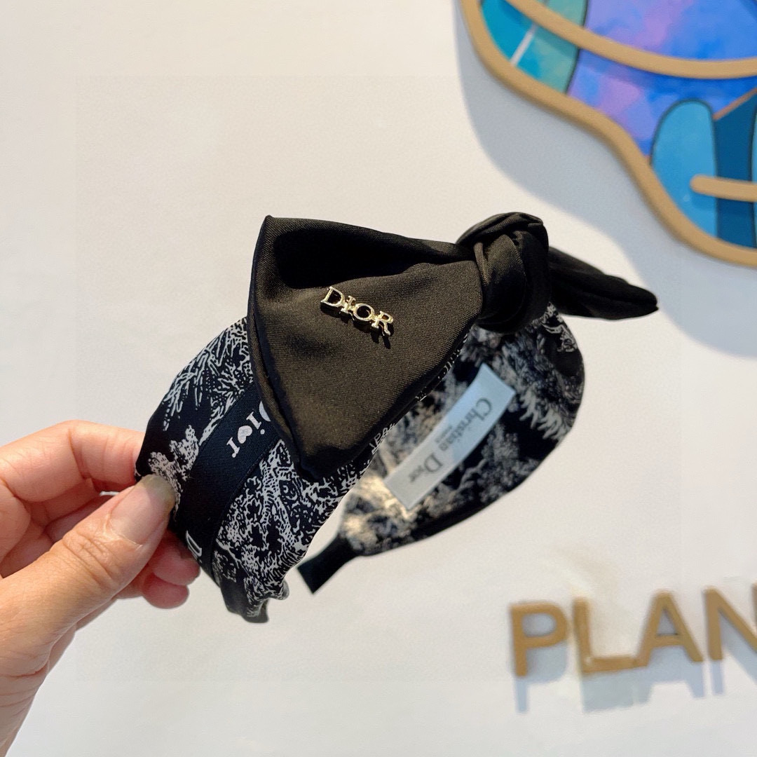 DIOR ディオール ヘアバンド ディオール ロゴ ブランド ブラック ホワイト 全2色 - 画像 3