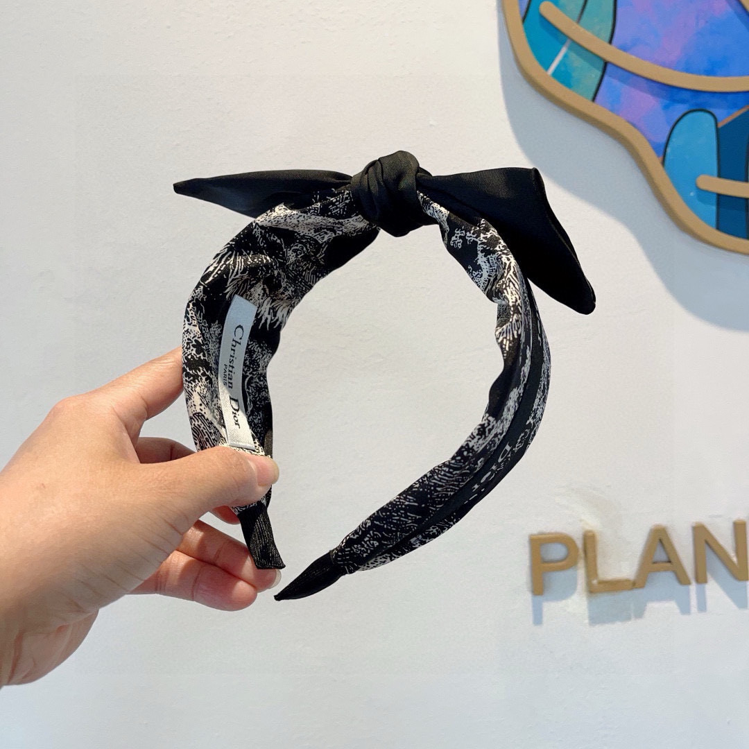 DIOR ディオール ヘアバンド ディオール ロゴ ブランド ブラック ホワイト 全2色 - 画像 4